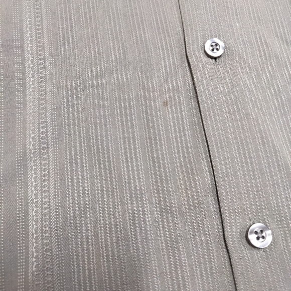 Alfani Green Silk Short Sleeve Button Down Shirt - Picture 2 of 8